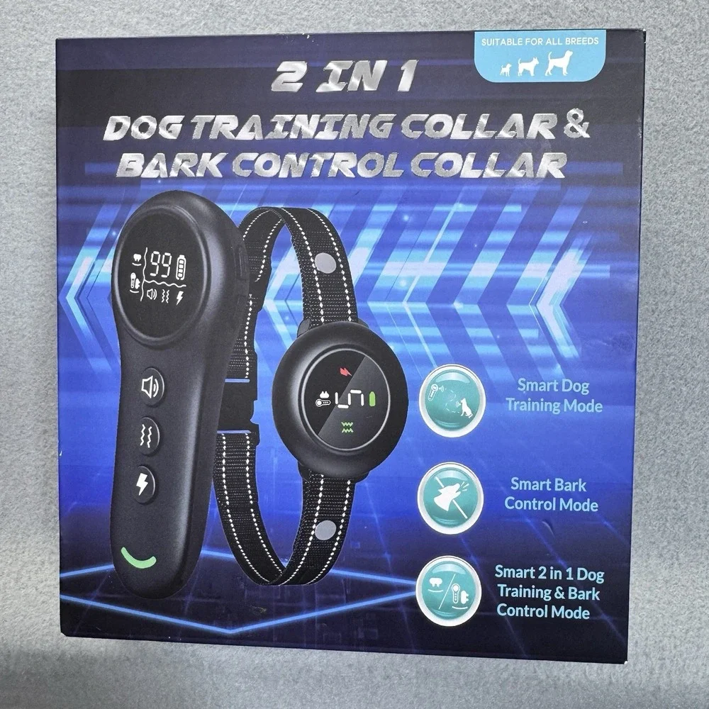2-in-1 Waterproof Rechargeable Dog Training and Bark Control Collar. Pets, Puppy